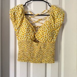 NOBO Yellow Floral Crop Top